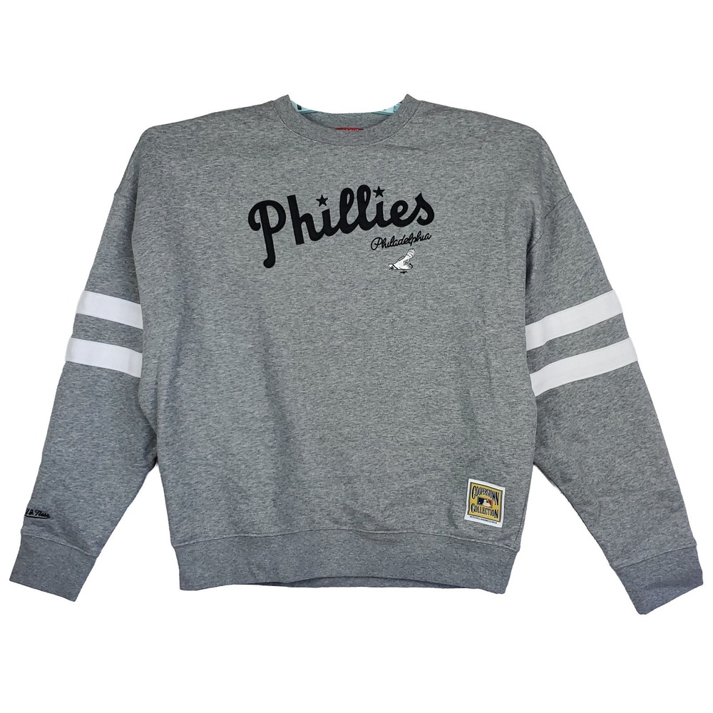 Philadelphia Phillies Mitchell & Ness MLB Womens Medium Sweatshirt Gray New